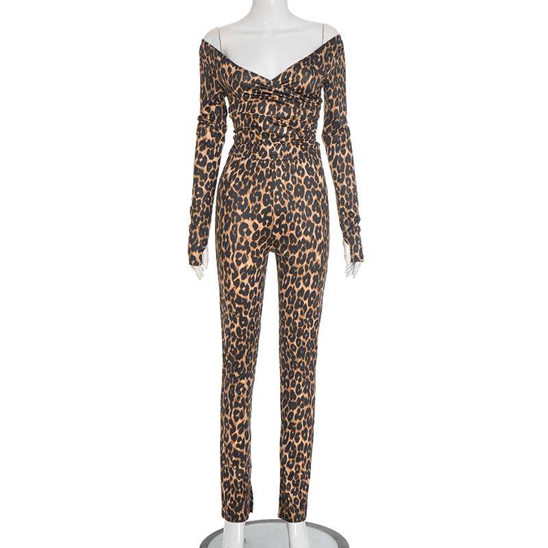 Leopard Print Off-Shoulder Set image 5