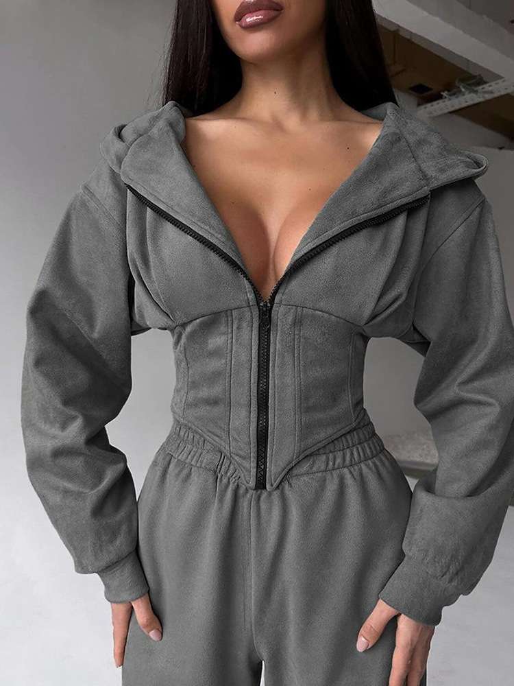 Fleece Tracksuit with Zip-Front Hoodie image 0