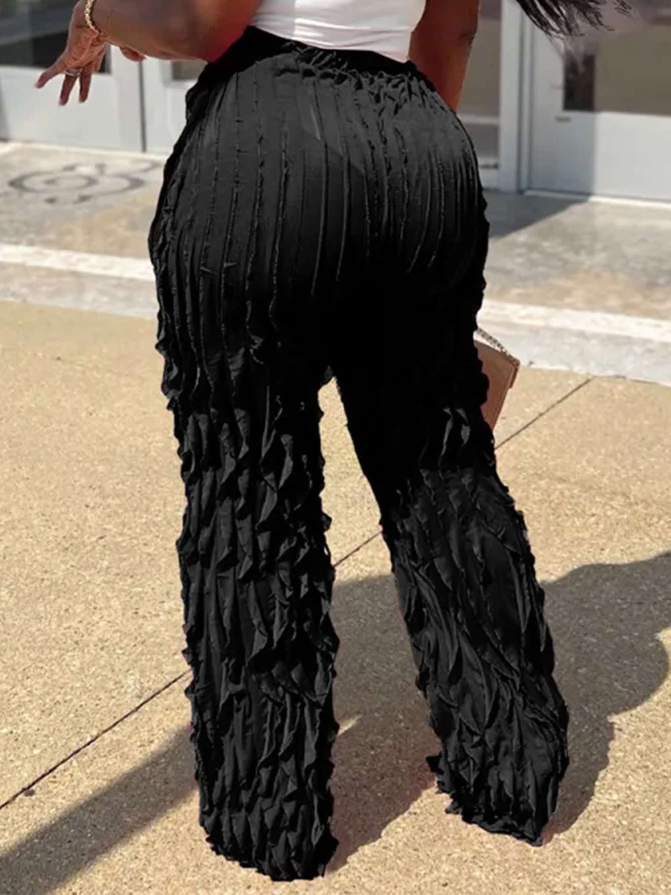 Wave Ruffles Wide Leg Pants image 1