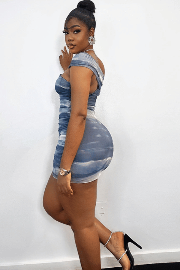 Celestial Chic One-Shoulder Mini Dress image 1