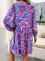 Floral Print Tie-Up Neck Pleated Dress image 4