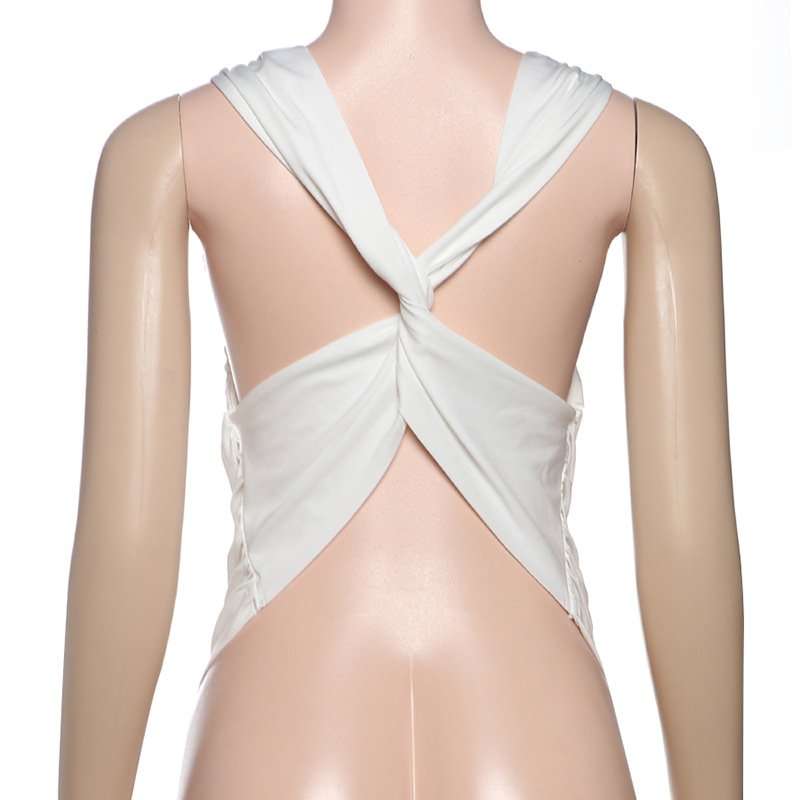 Ruched Drape Neck Sleeveless Top image 3