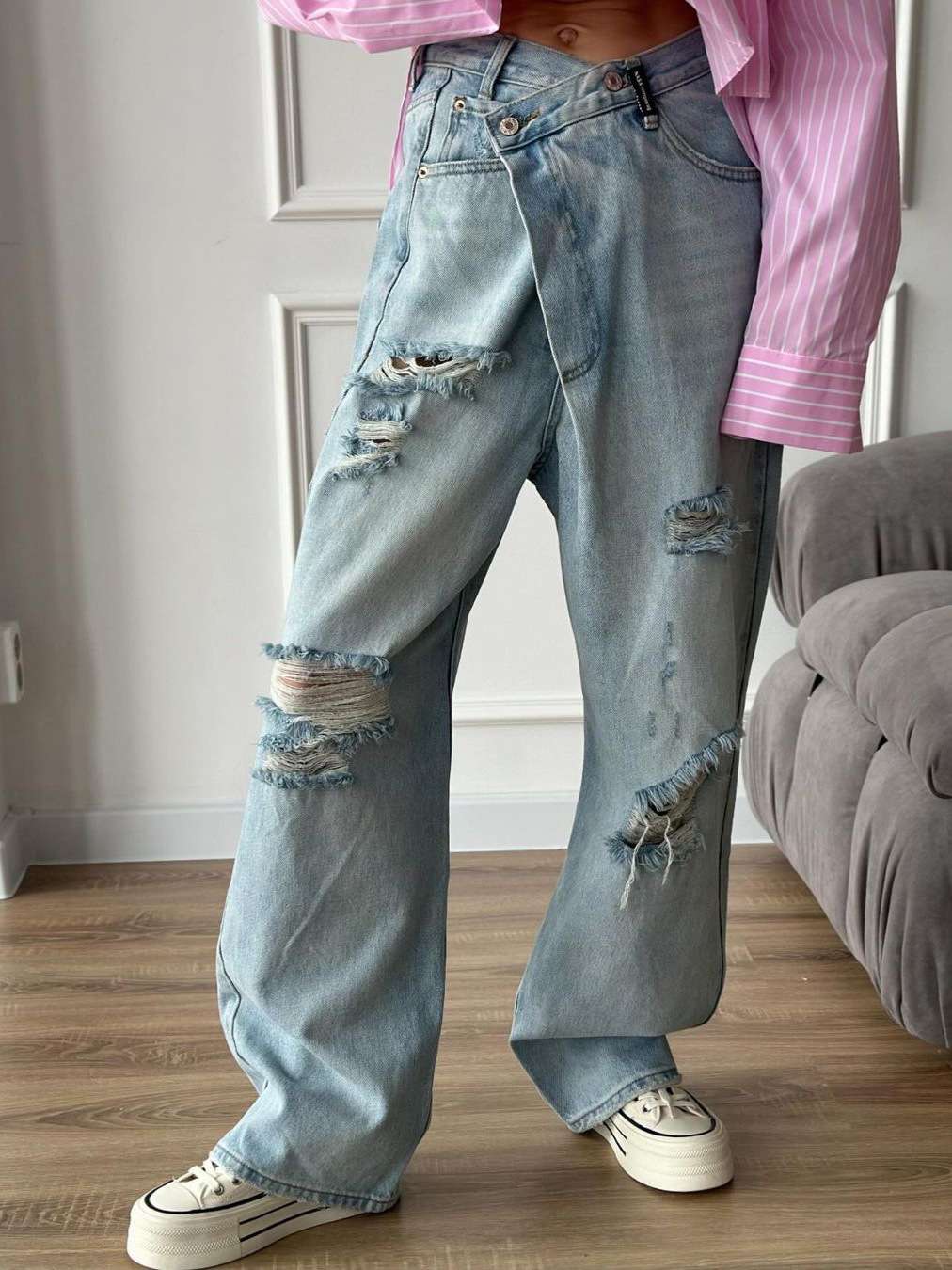 Straight Leg Denim Pants Streetwear image 2