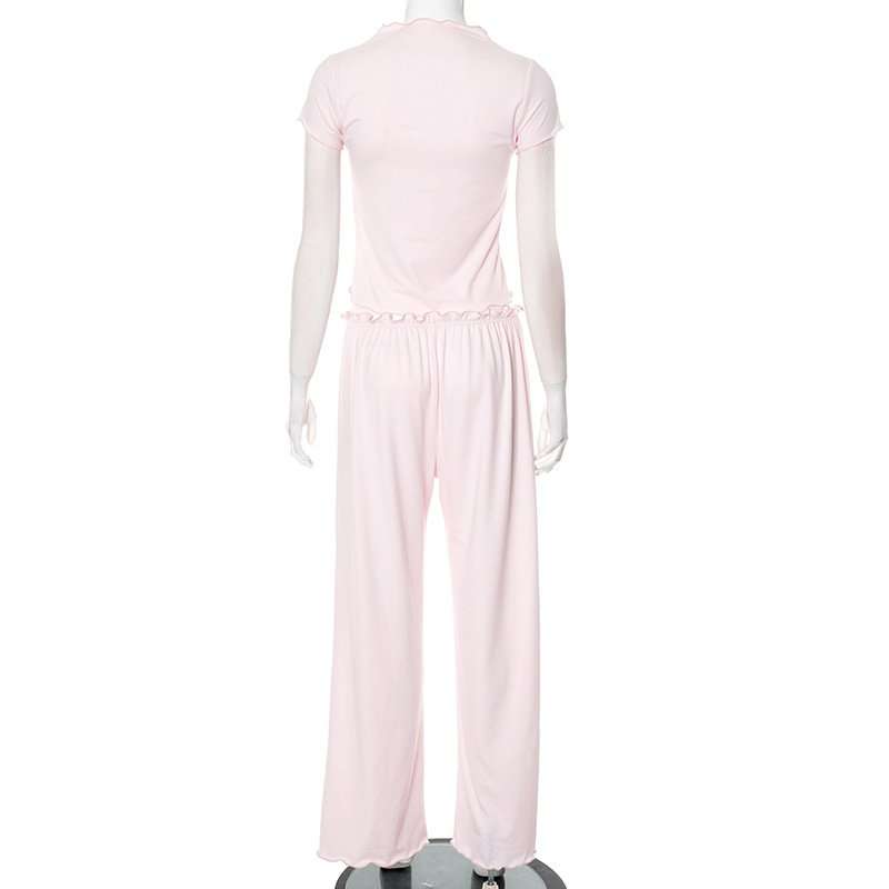 Crop Top & Wide-Leg Pants Lounge Set image 4