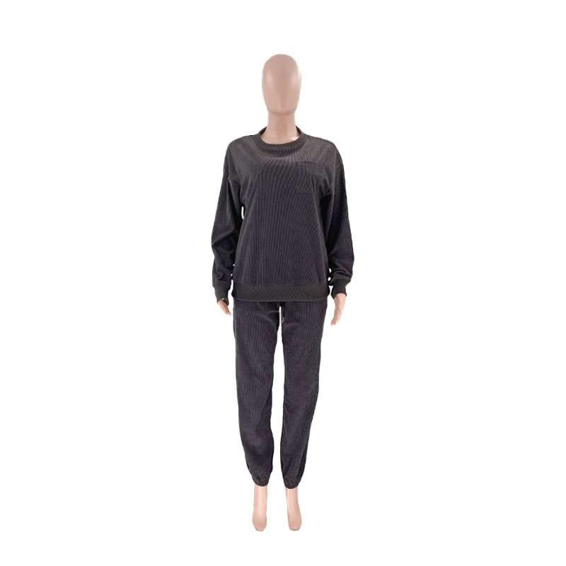 Fluffy Casual Pullover Tops Pants Sets image 5