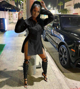 Button-Down Shirt Dress with Side Zippers image 2