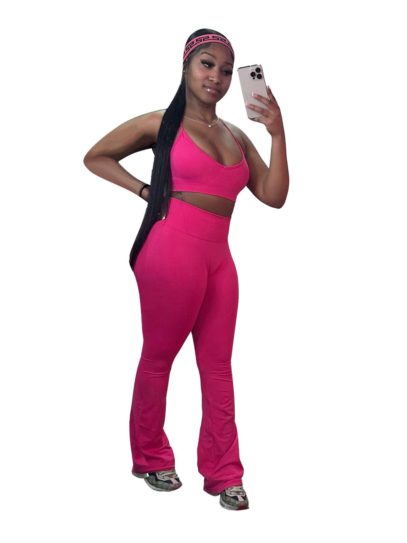 Sculpt Wear Flare 3-Piece Set - L, Pink image