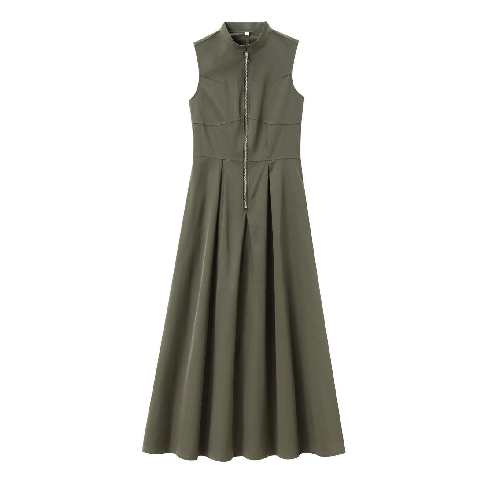 Sleeveless Zip-Front Midi Dress image 3