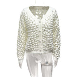 Cozy Cardigan with Open Weave Design image 3