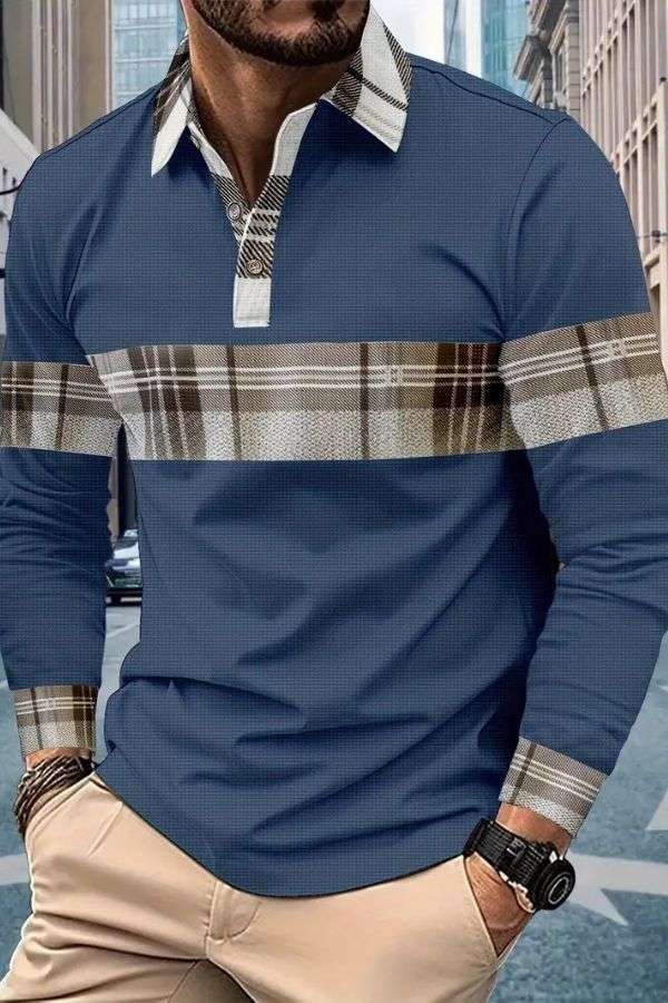 Casual Long Sleeve Color Matching Shirt image 0