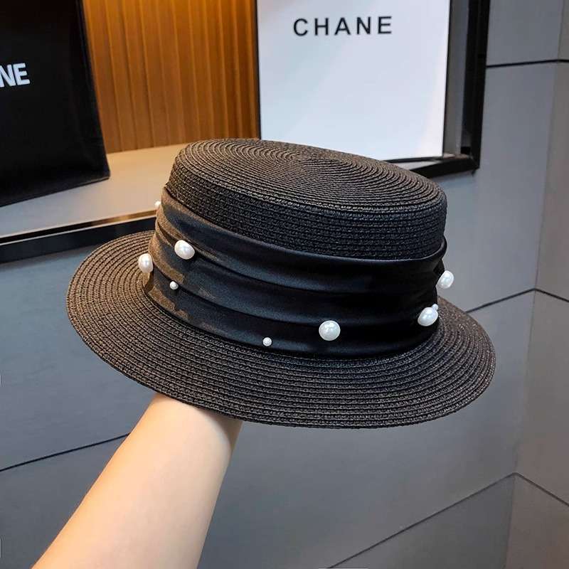 Elegant Straw Boater Hat image 0