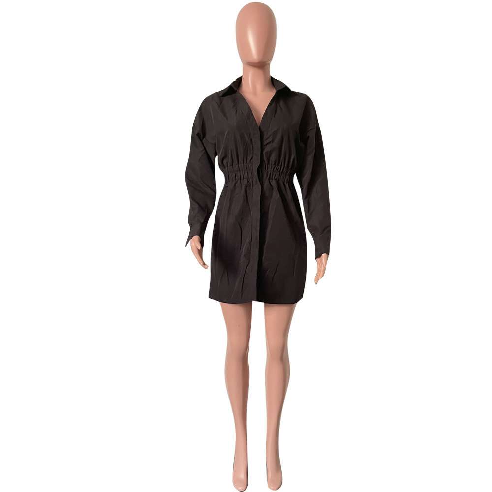 Long sleeve Deep V-neck Dress image 4