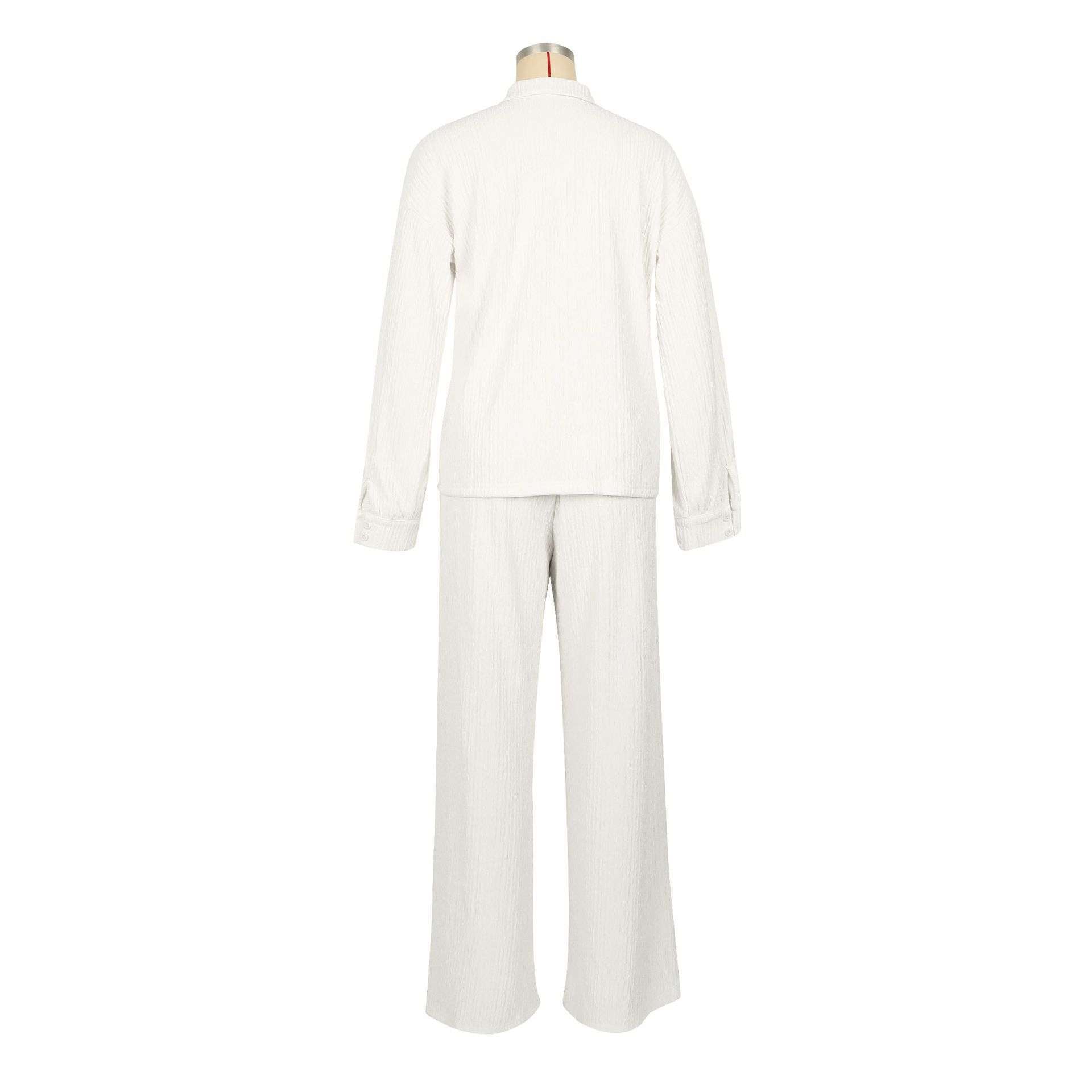 Long Sleeves Top & Wide-Leg Pants Pajama Set image 5