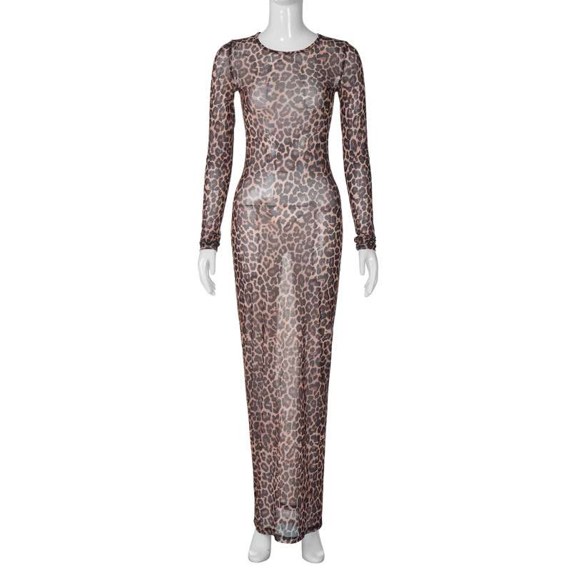 Leopard Print Mesh Party Club Dresses image 6