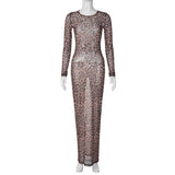 Leopard Print Mesh Party Club Dresses image 6