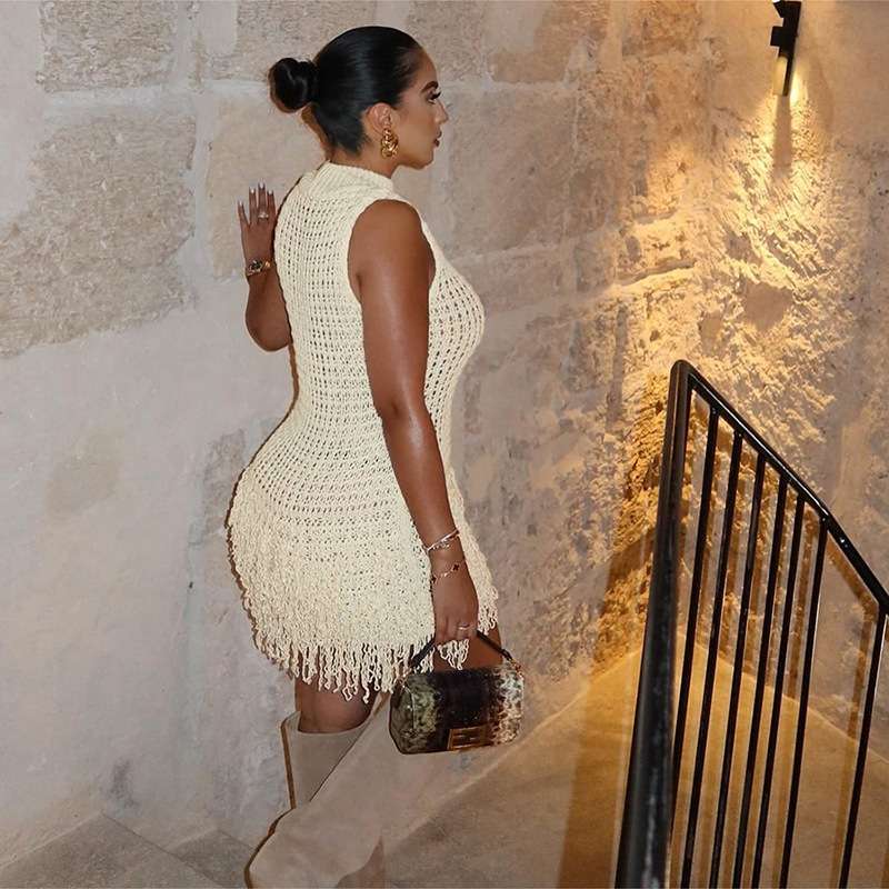 Frosted Fringe Knit Dress image 5