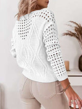 Open-Knit Sweater with Crew Neck image 5