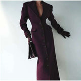 Elegant Long Coat with Structured Design image 1