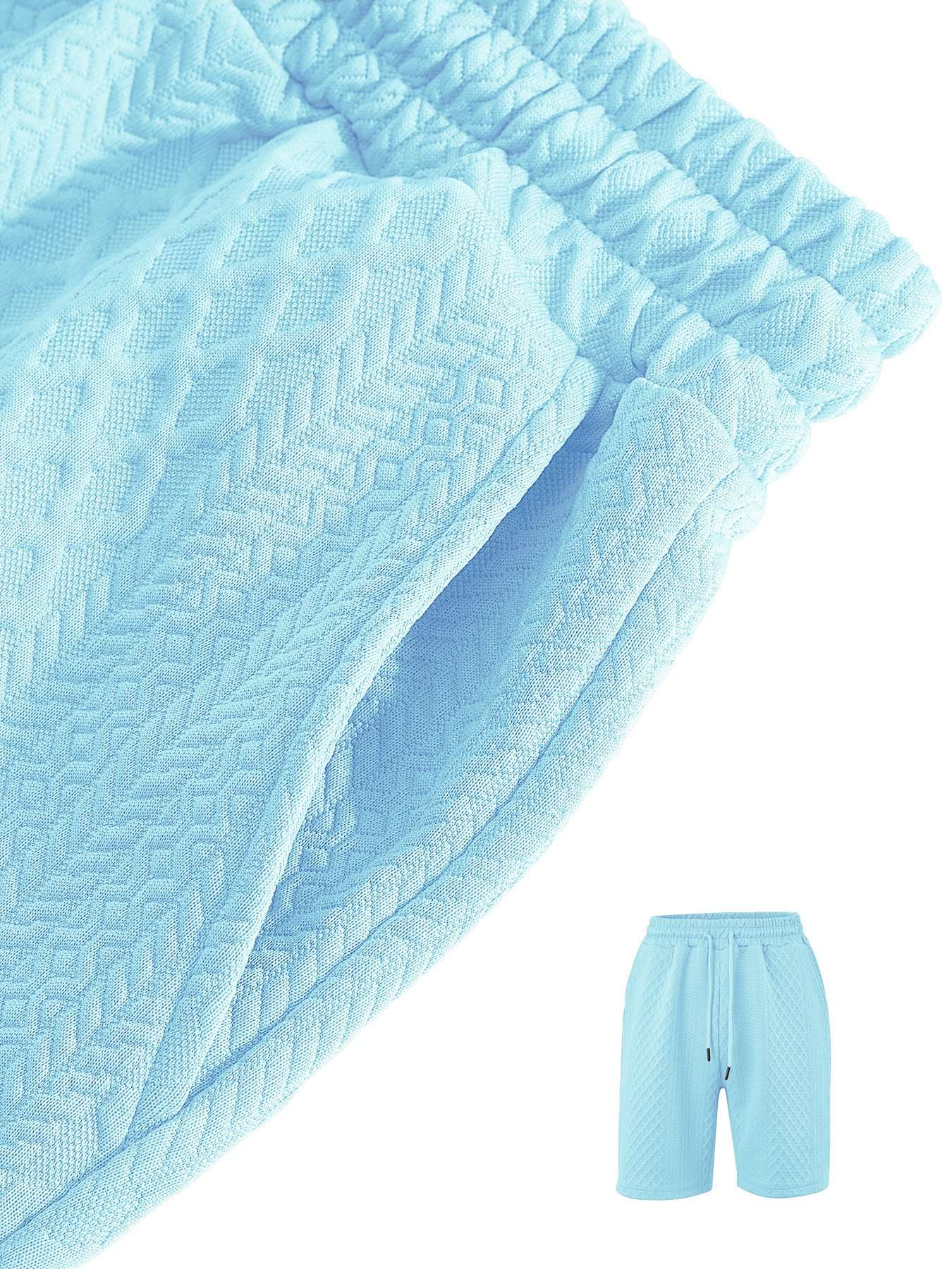 Textured Polo and Shorts Set image 9