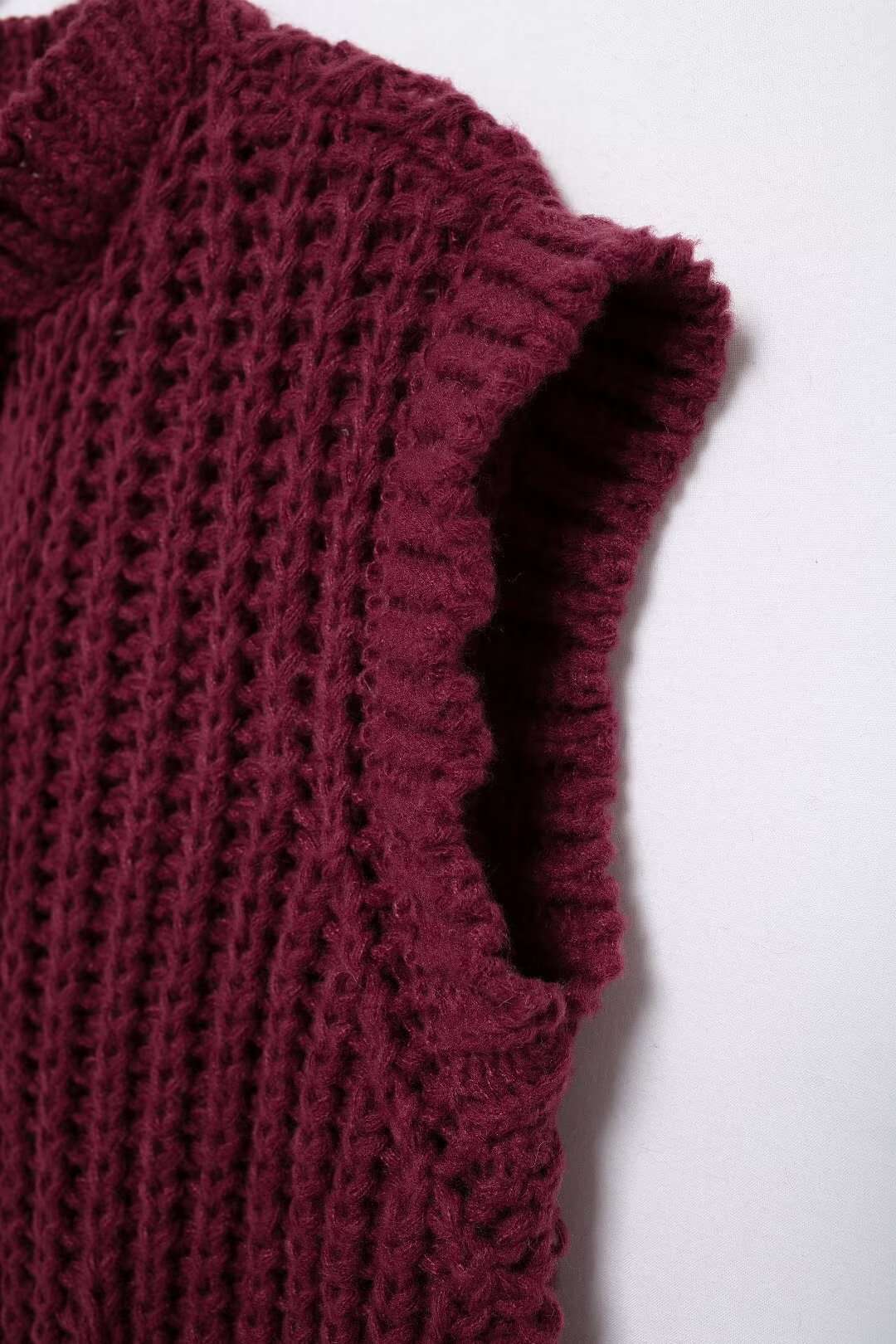 Knitted Sleeveless Cardigan Sweater image 4