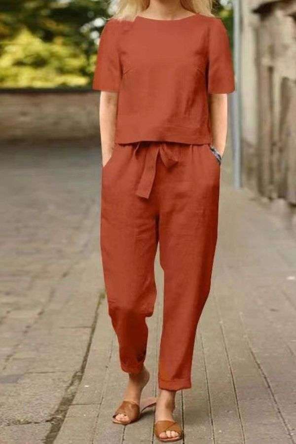 Two-Piece Lounge Set - L, Burnt Orange image