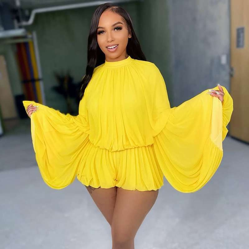 Elegant Pleated Jumpsuit  with Dramatic Sleeves image 6