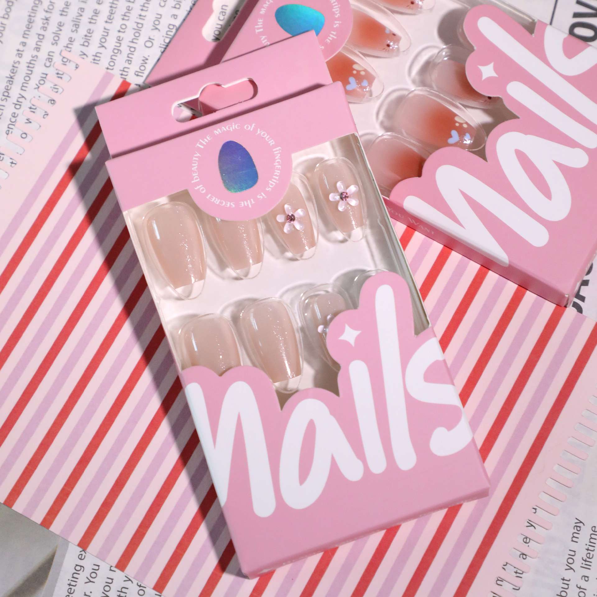 Floral Nail Art with 3D Flower image 4