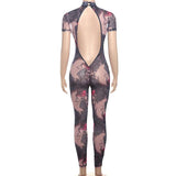 Print Mesh Bodycon  Jumpsuit image 5