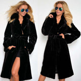 Suit Collar Thick Long Plush Coat image 3