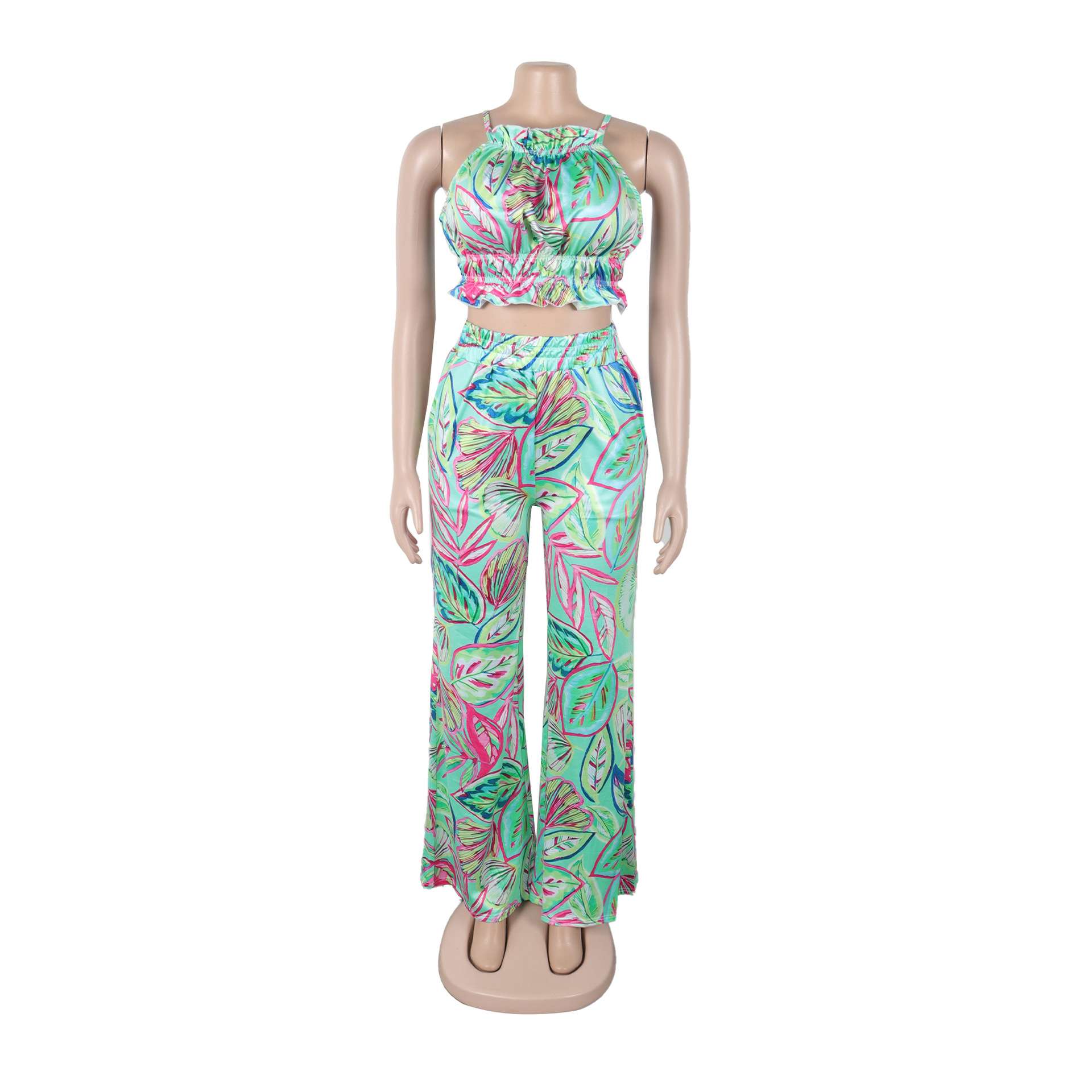 Vibrant Tropical Print Two-Piece Set image 8