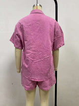 Button-Up Shirt and Shorts Set image 5