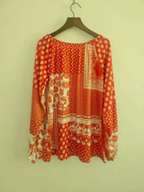 Bohemian Style Patchwork Print Top image 3