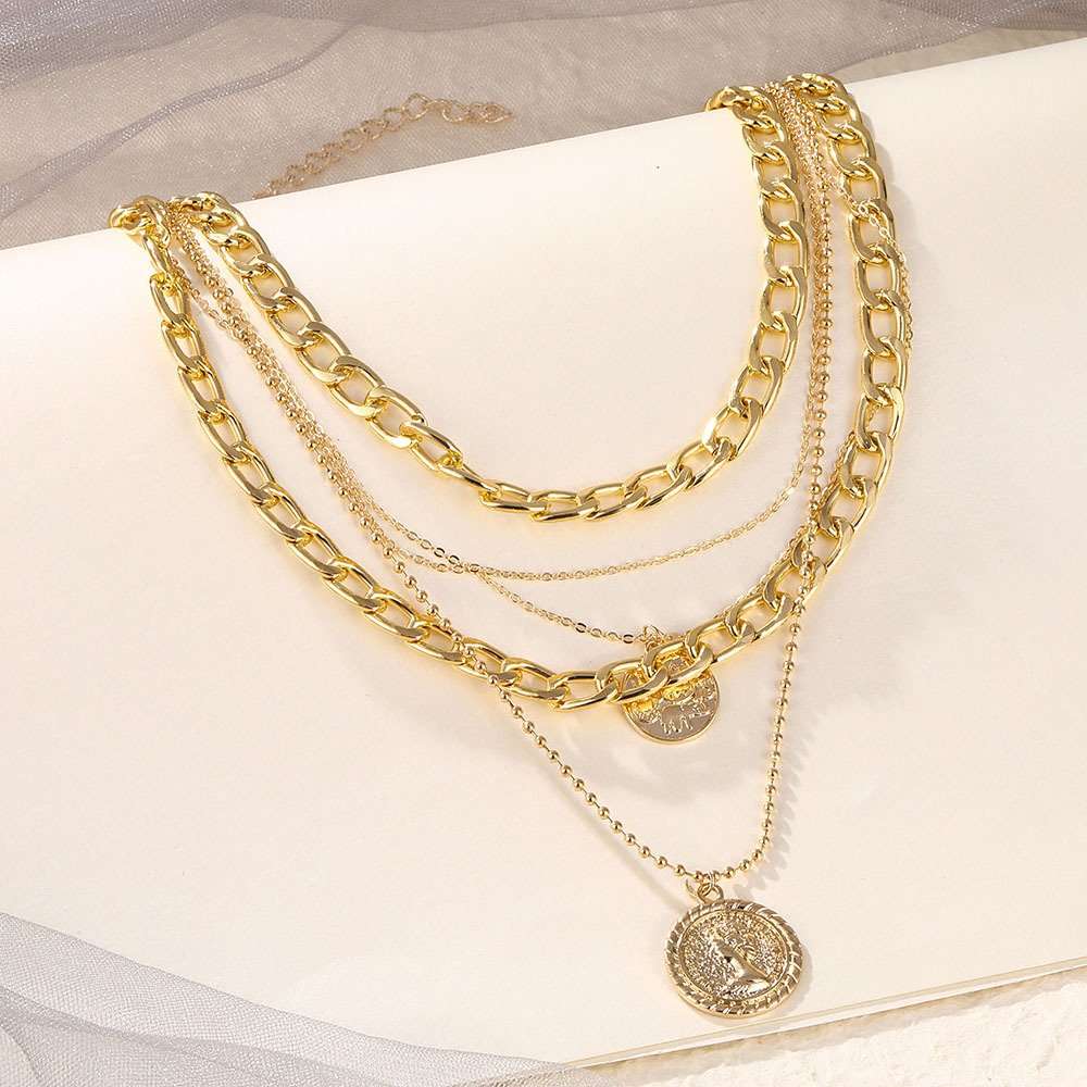 Stylish Multilayer Chain Pendant Necklace image 4