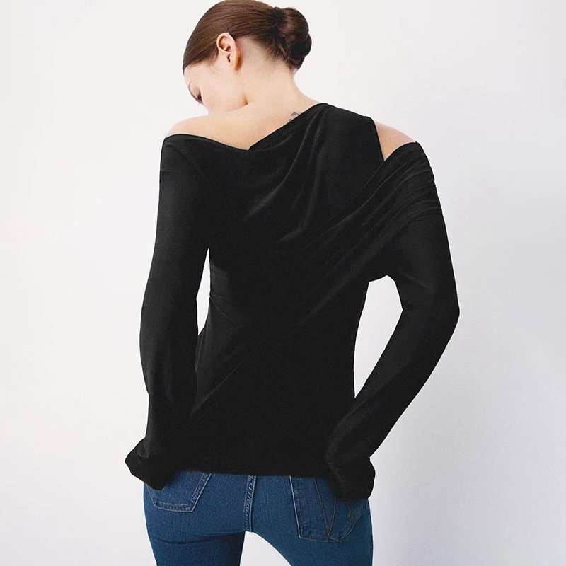 irregular off-shoulder top image 2