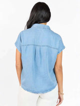 Women's Light Wash Button-Up Shirt image 3