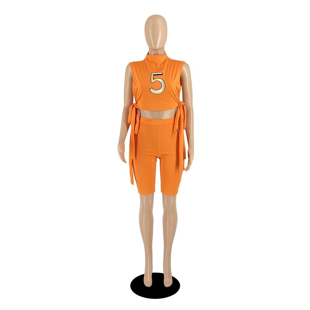 Sporty Chic Crop Top & Biker Shorts Set image 6