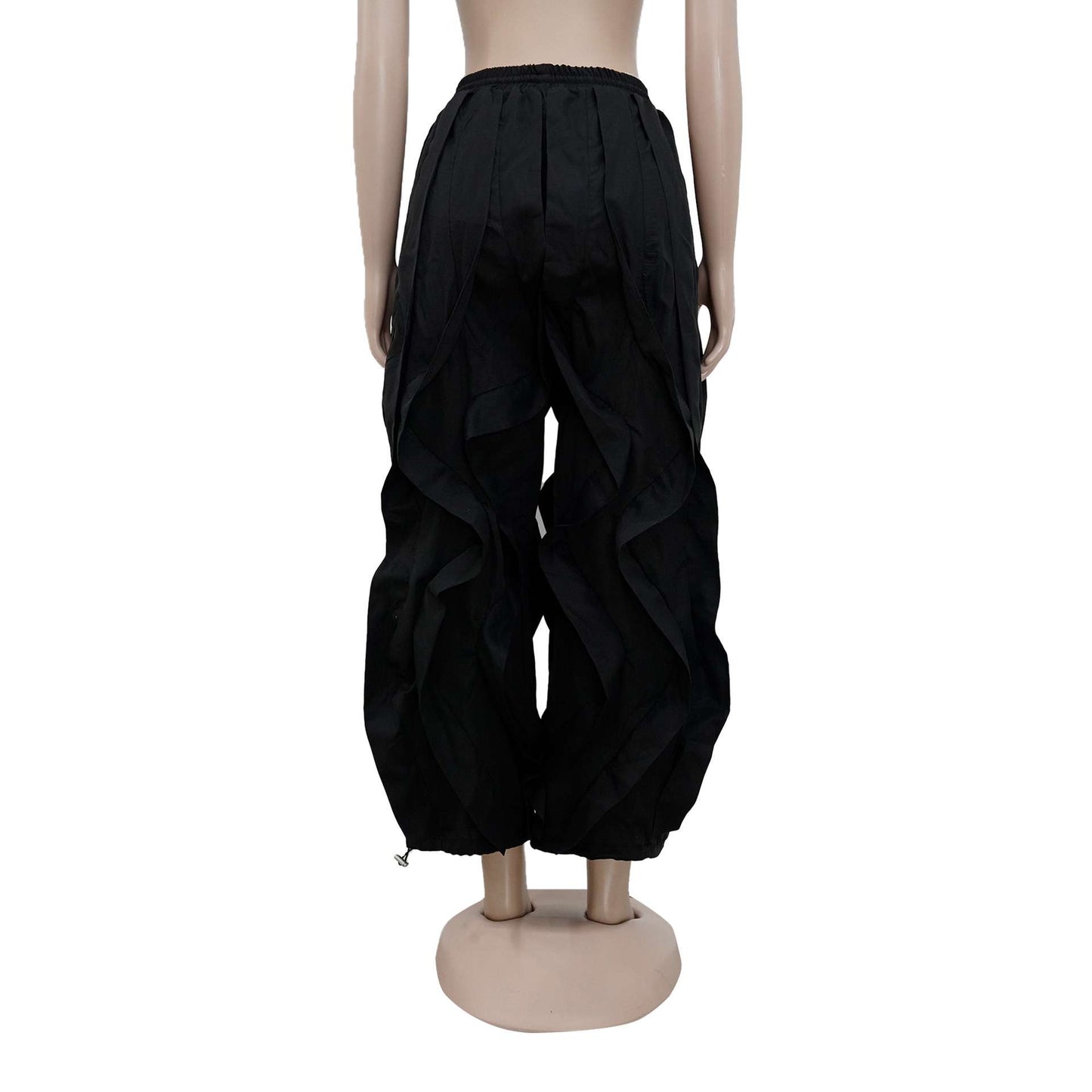 Ruffled Cargo Pants with Drawstring Hem image 3