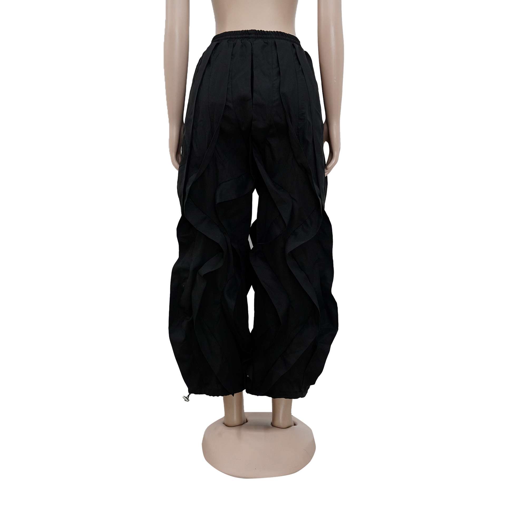 Ruffled Cargo Pants with Drawstring Hem image 3