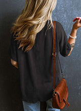 Textured V-Neck Short Sleeve Top image 5