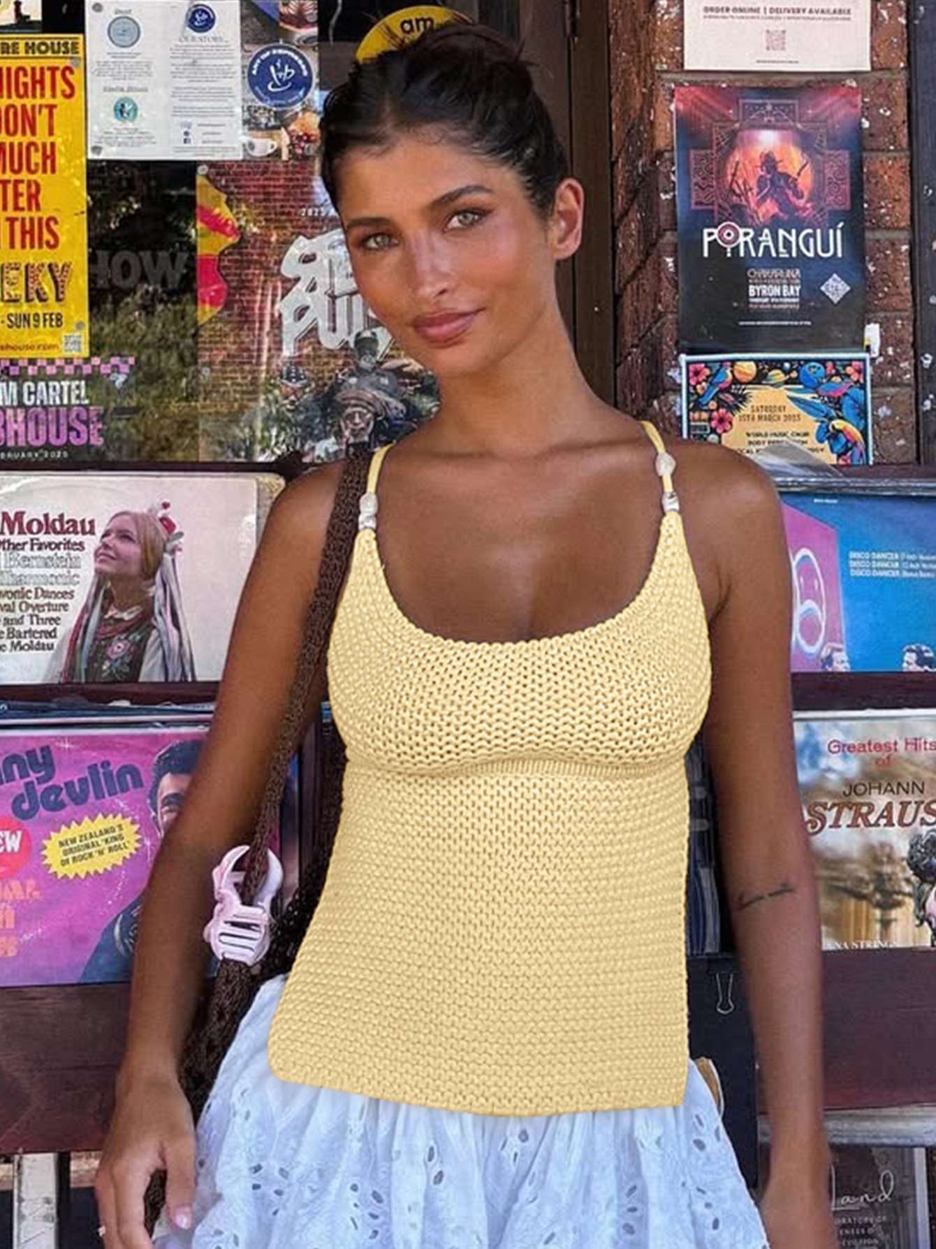 Knit Camisole Top - M, Yellow image