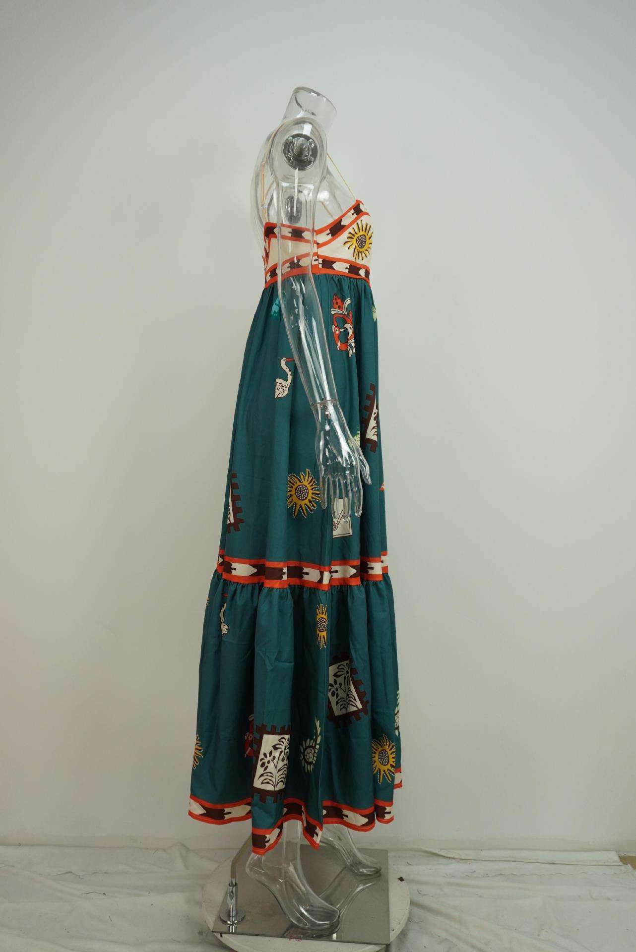 Maxi Dress with Artistic Print Details image 4