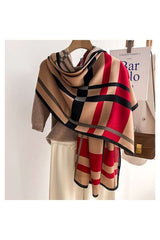 Color Block Striped Scarf Shawl - Free Size, Multi Brown image