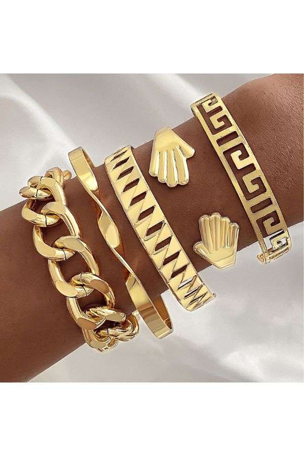 Punk Style Wide Design Bracelet Set image 0
