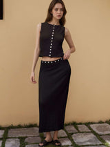 Textured Two-Piece Set with  Button Accents image 4