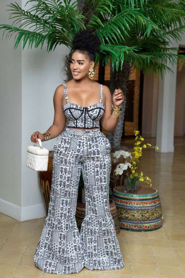 Floral Two-Piece Set - L, Black image