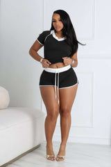 Two-Piece Casual Lounge Set - M, Black image