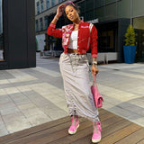 Varsity Jacket Cropped Bomber Jacket image 3