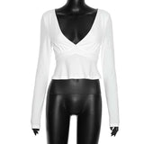 V-Neck Long-Sleeve Peplum Top image 3