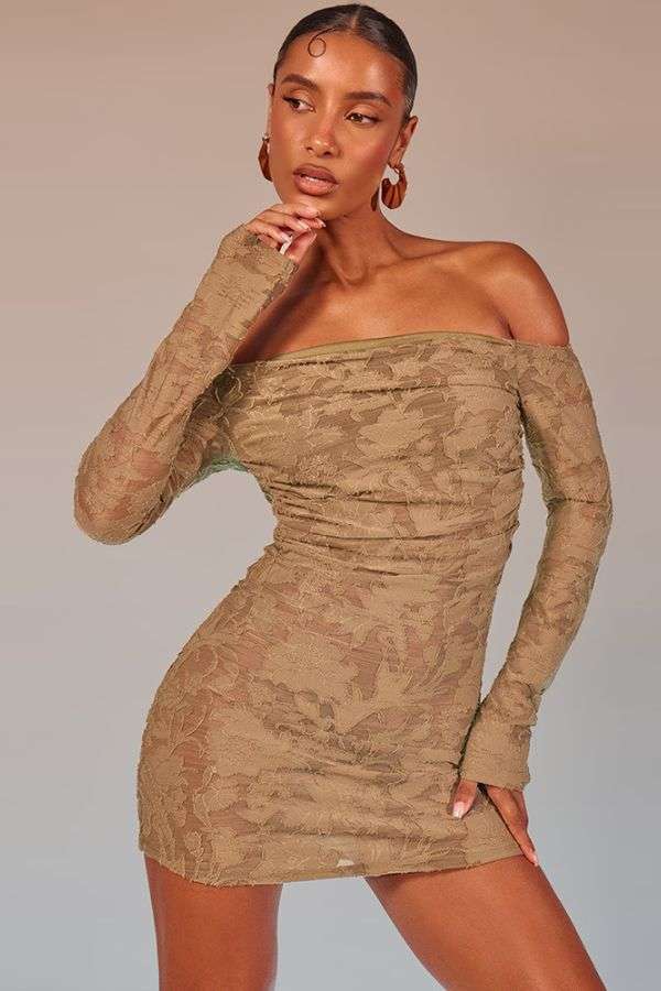 Floral Burnout Bodycon Dress image 4