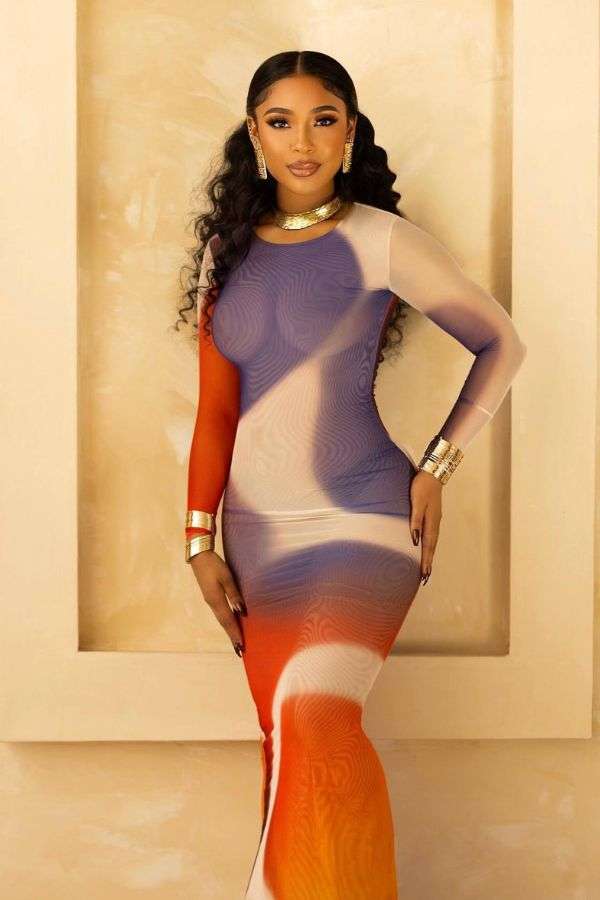 Abstract Printed Maxi Party Dress for Women image 0